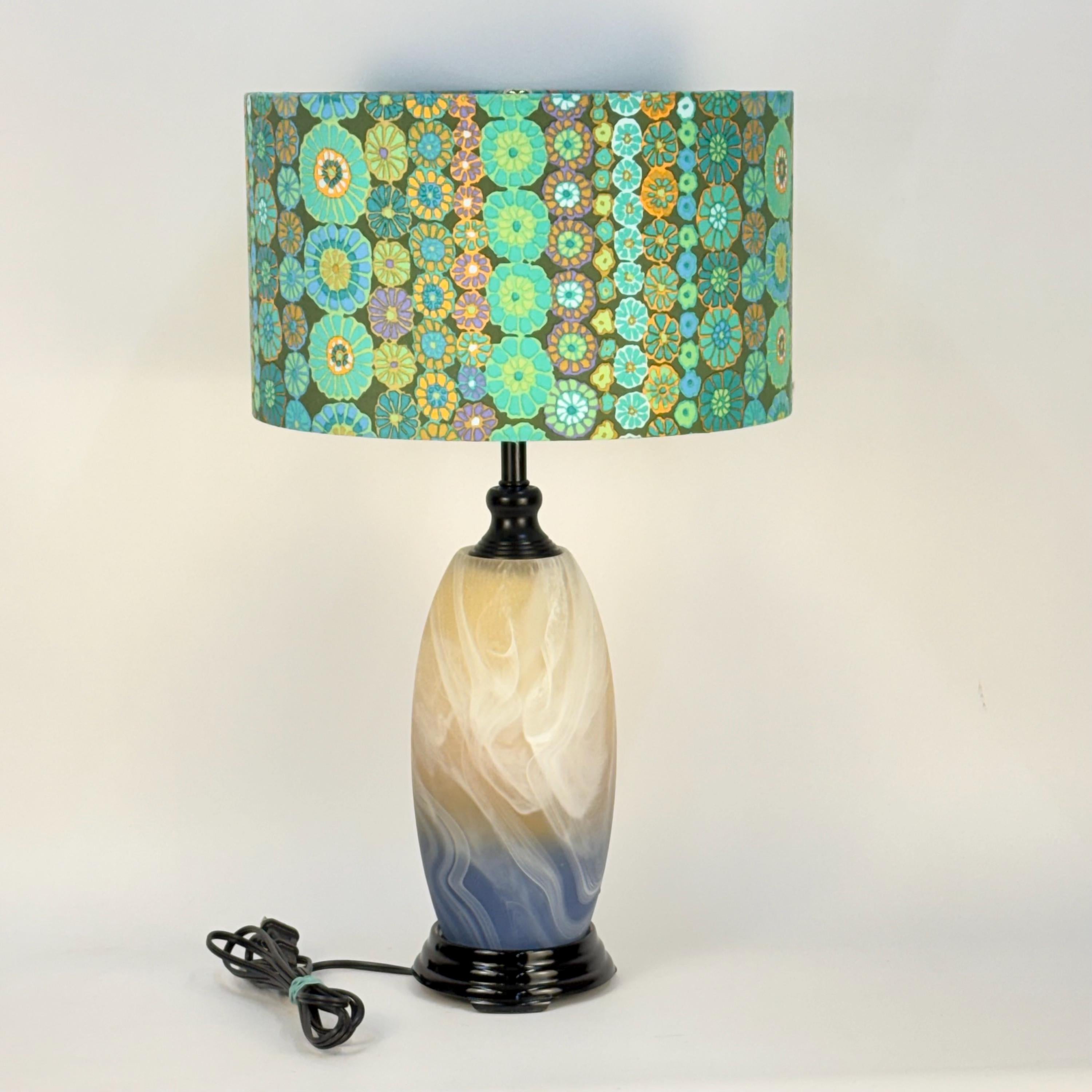 Handmade Art Glass Vase Lamp | Boho Statement Table Lamp | Housewarming Glass Vase Lamp
