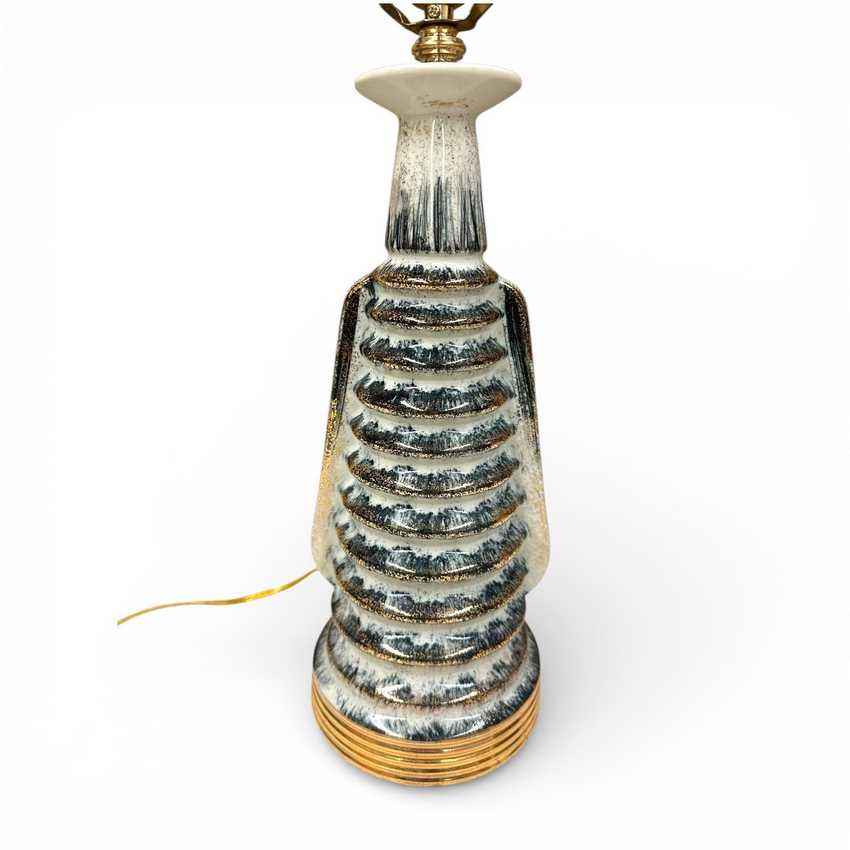 Atomic Mcm Ceramic Lamp, Vintage Retro Table Lamp, Table Accent Mcm Lamp