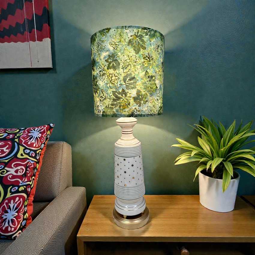 MCM Green Dots and Stripes Vintage Lamp