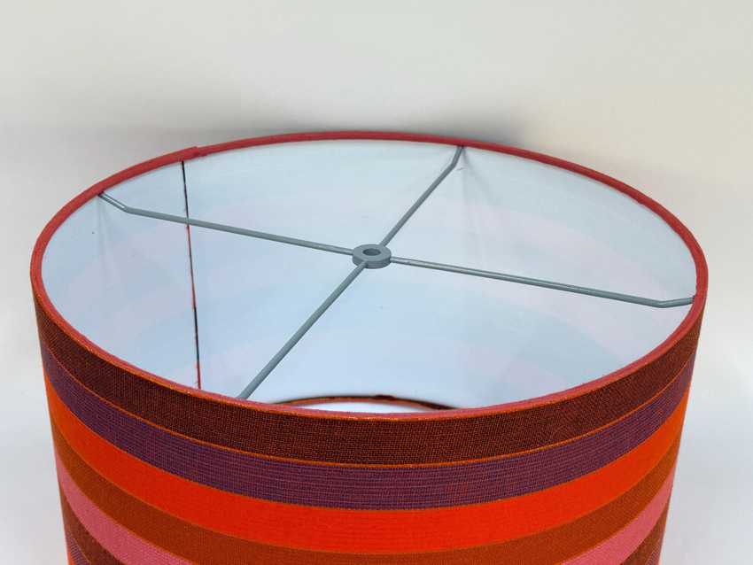 Horizontal Striped Jewel Tone Drum Lampshade, Available in 6, 8, 10, 12, 14, 16 and 18 inch Sizes