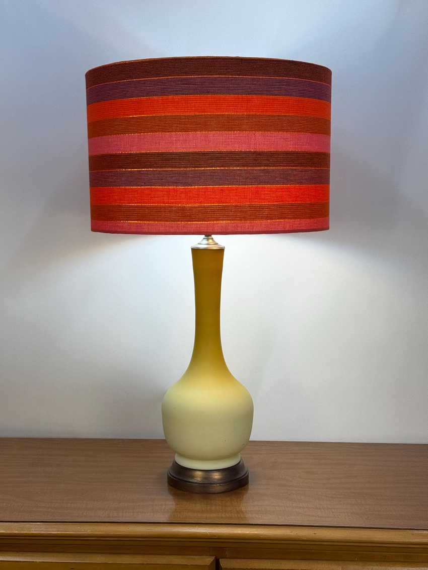 Horizontal Striped Jewel Tone Drum Lampshade, Available in 6, 8, 10, 12, 14, 16 and 18 inch Sizes