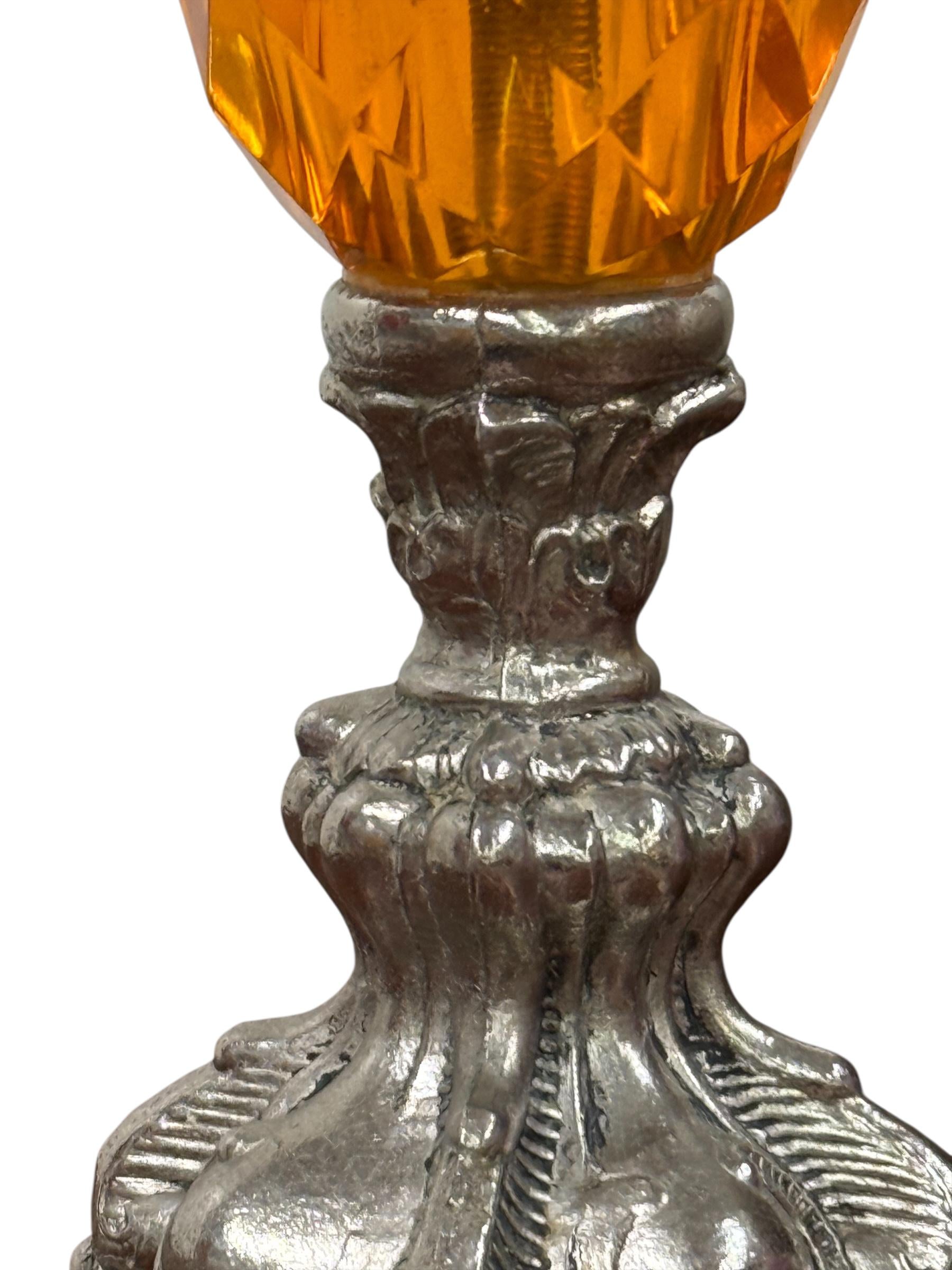 Tiny Orange Candlestick Lamp