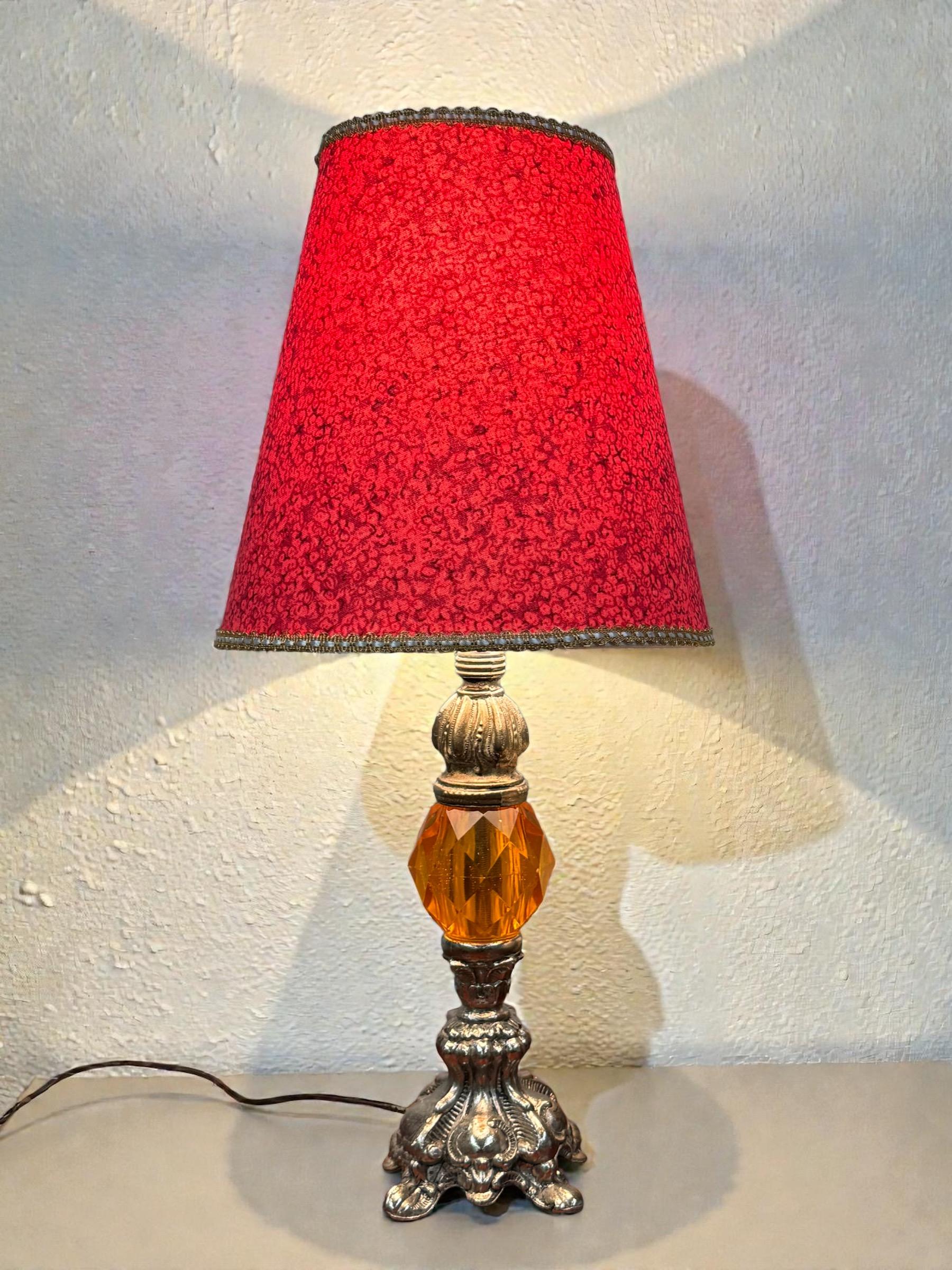 Tiny Orange Candlestick Lamp