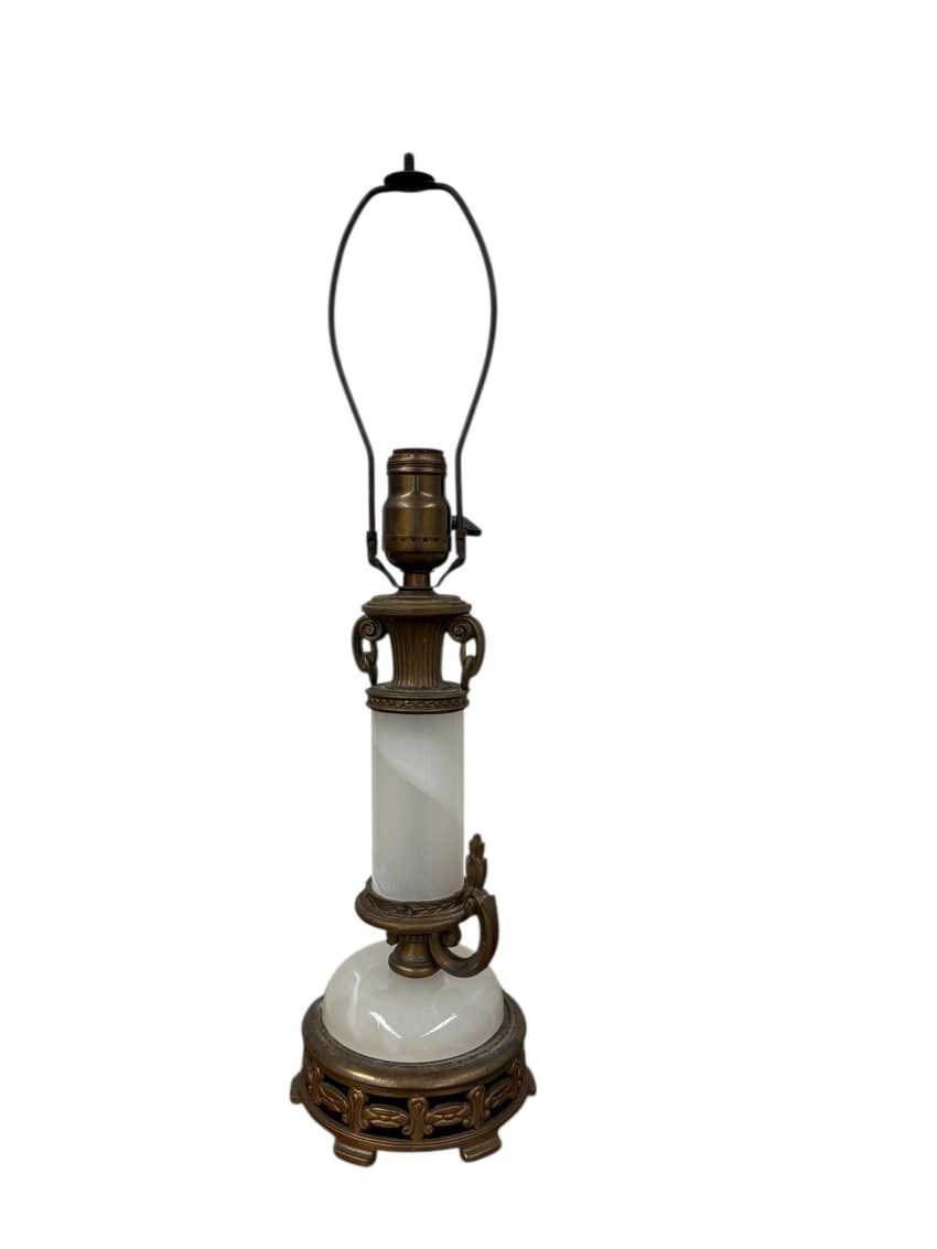 Vintage White Slag Glass Lamp