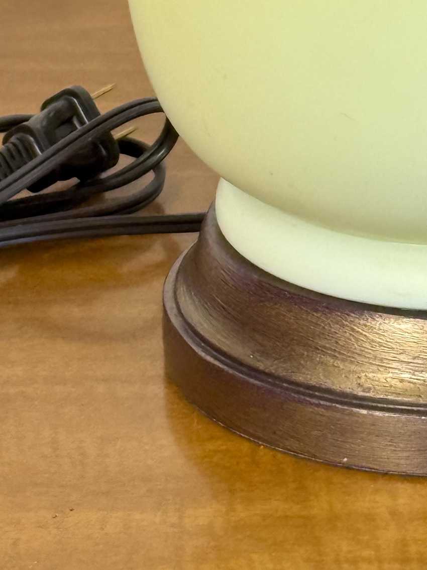 Tall Vintage Uranium Glass Lamp