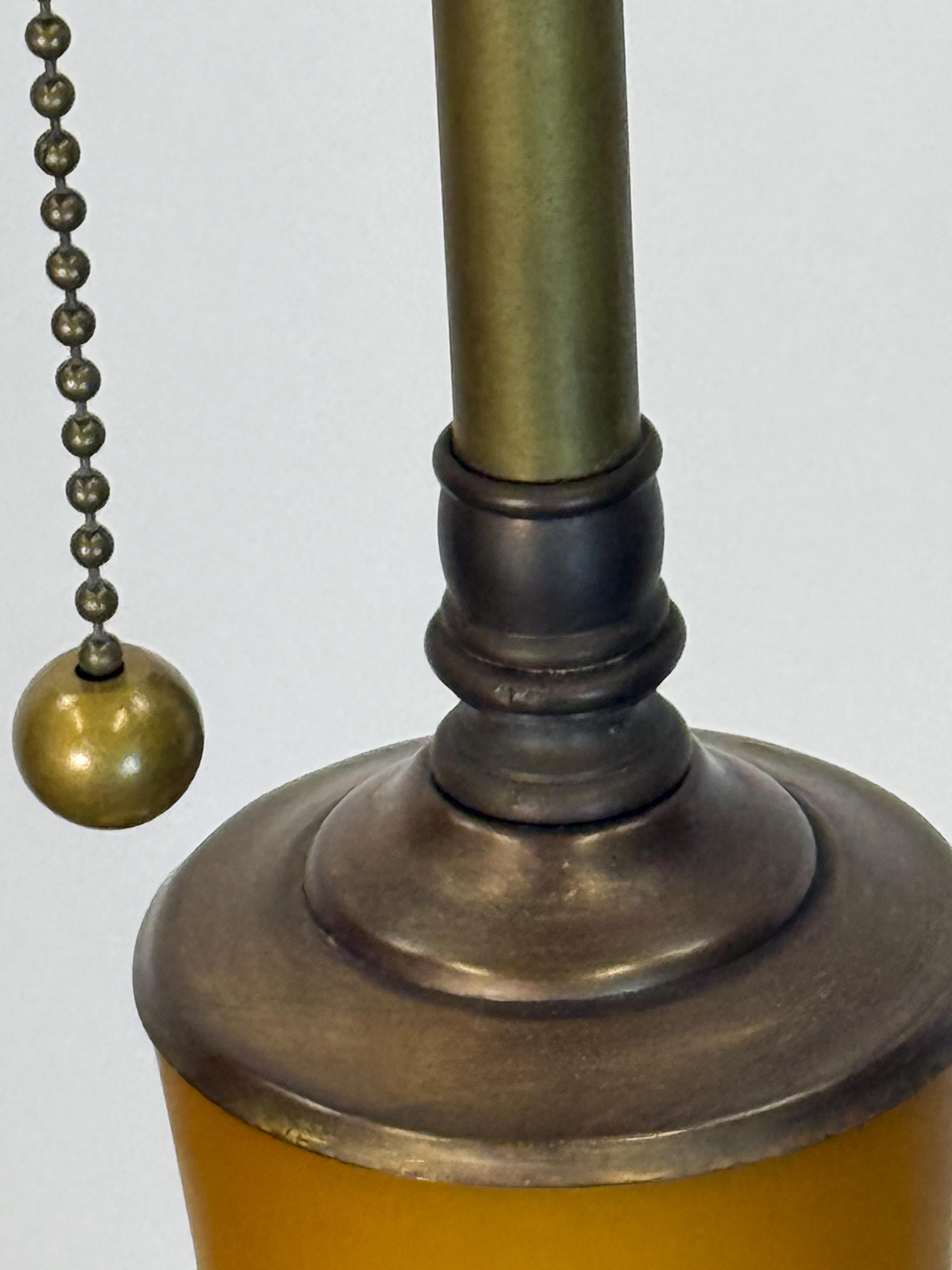 Tall Vintage Uranium Glass Lamp