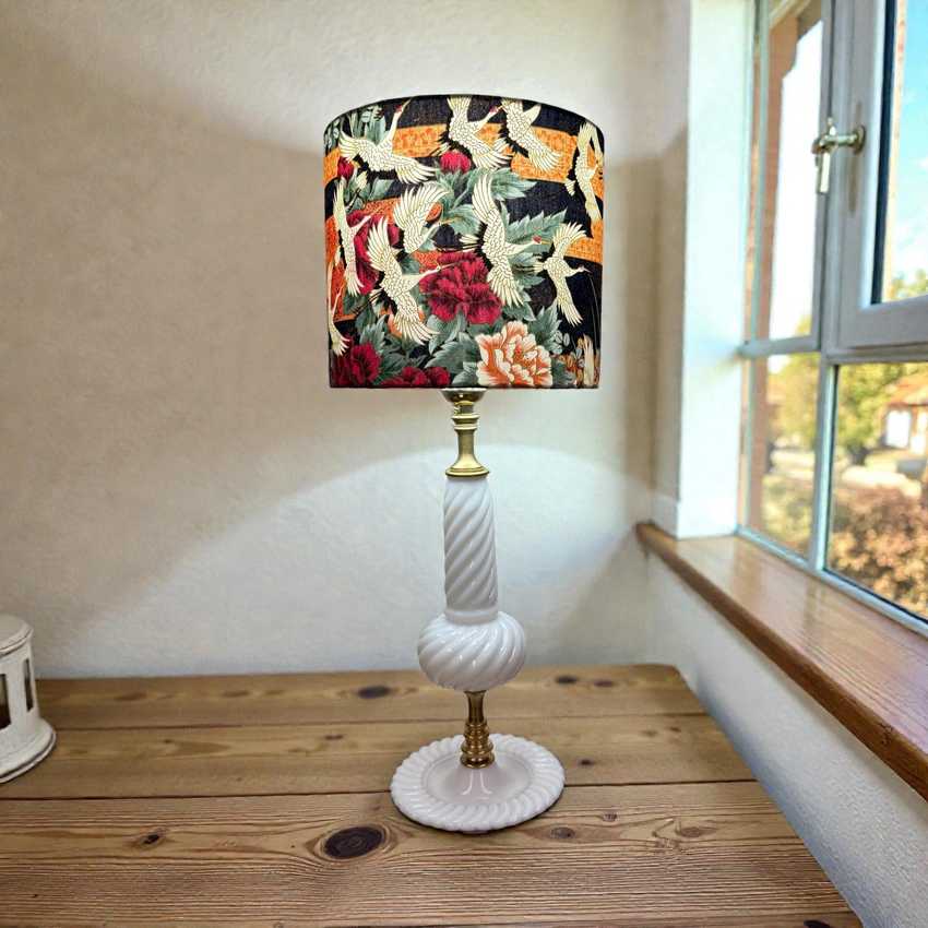 Re-Imagined Vintage Swirl Milkglass Lamp