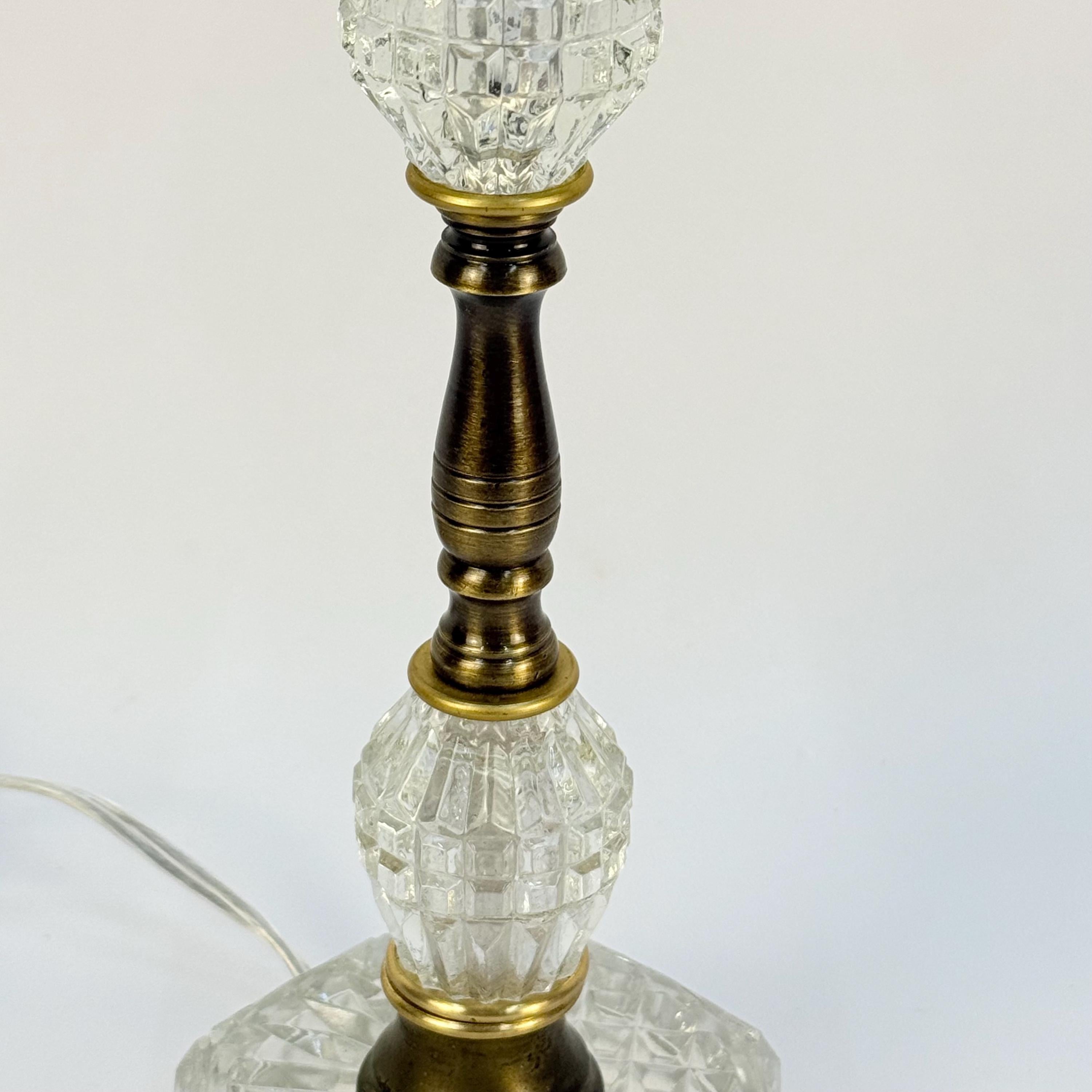 Crystal and Brass Upcycled Lamp
