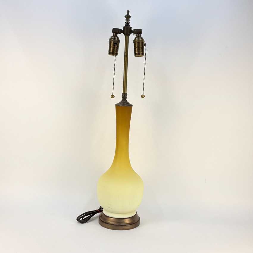 Tall Vintage Uranium Glass Lamp