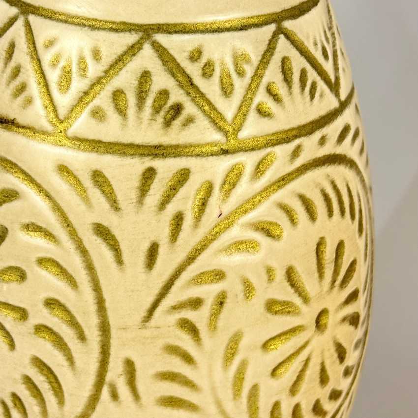 Pair of MCM Lamps, Beige with Gold