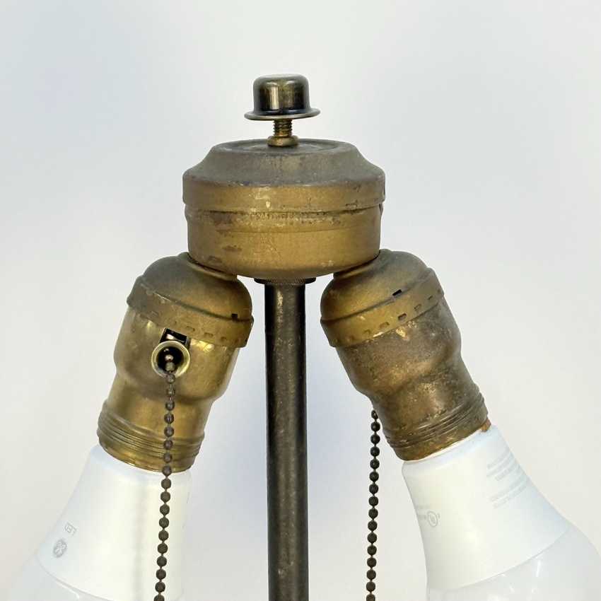 Brown Asian Lamp with Metallic Cherry Blossoms