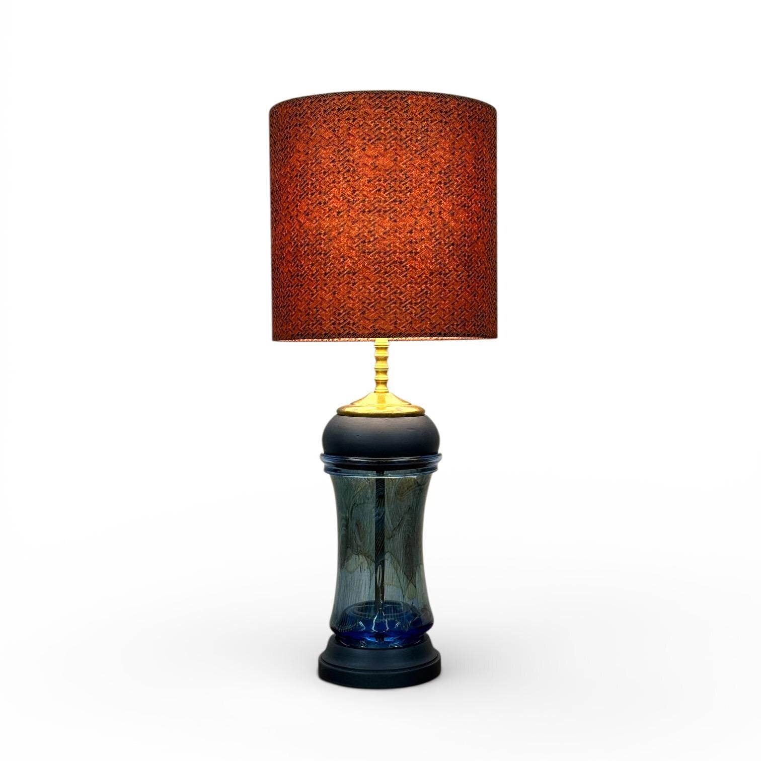 Blue Art Glass Vase Lamp