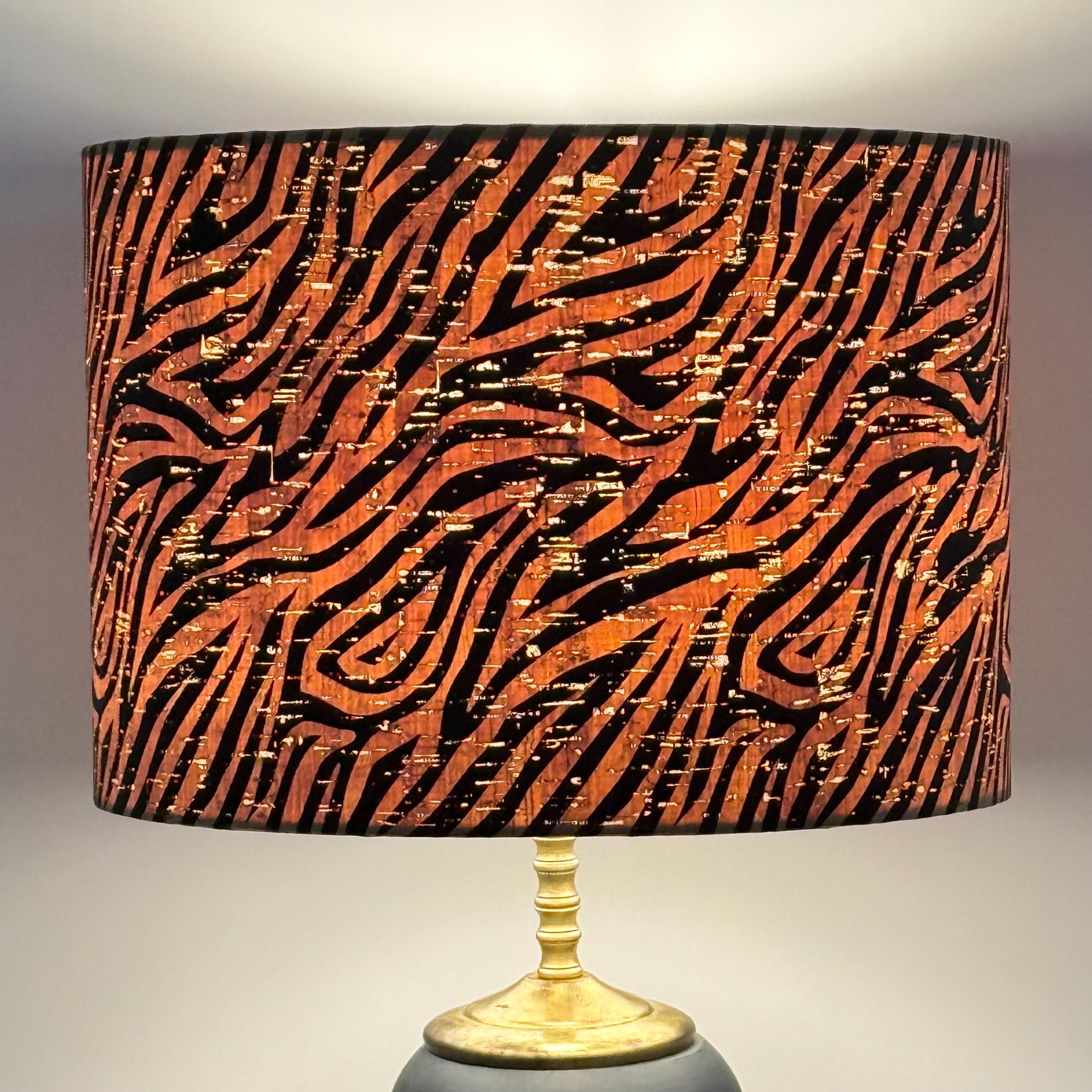 Zebra Drum Lampshade Available in 6", 8", 10", 12", 14" and 16" Sizes