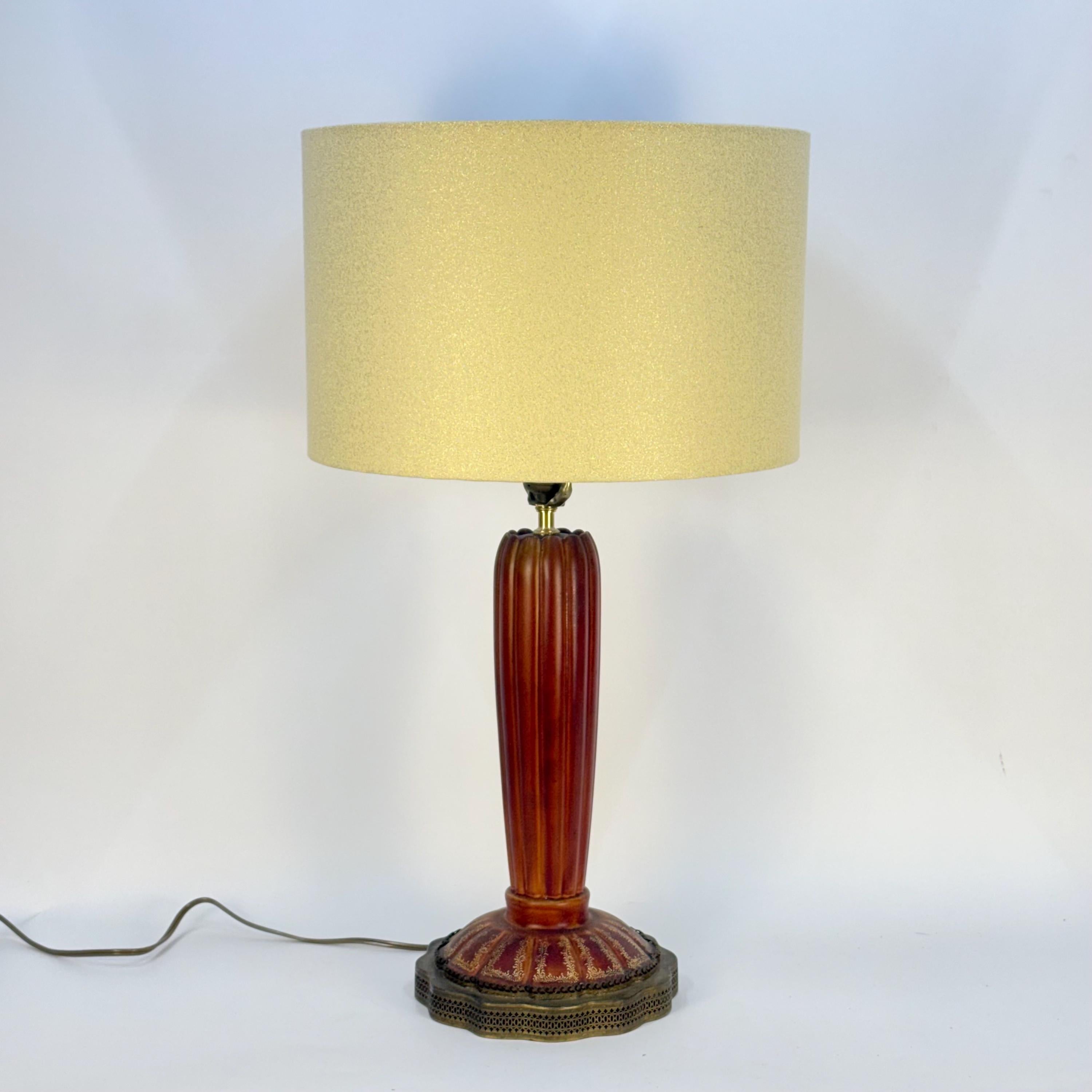 French Ceramic Art Nouveau Lamp