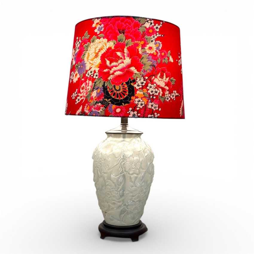 Phoenix Sculptural Glass Vase Lamp, Decorative Illuminated Home Decor, Art Deco Unique Vase Lamp