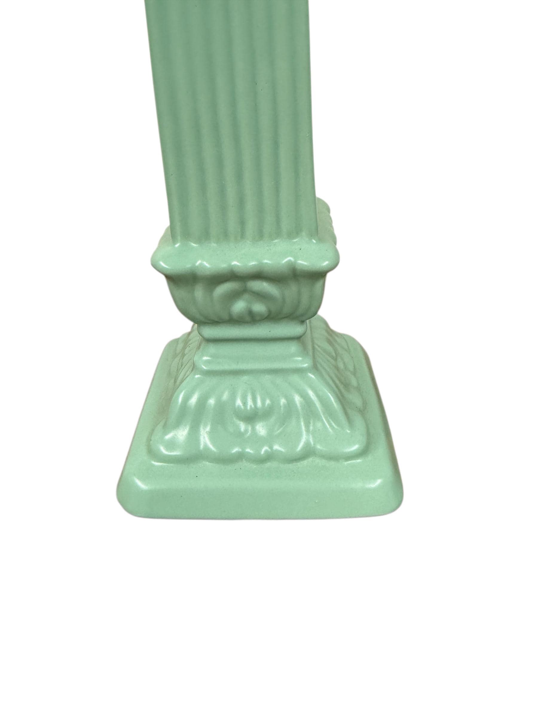 Tall Green Candle Stick Style Lamp, Table Lamp, Traditional Classic Accent Lamp