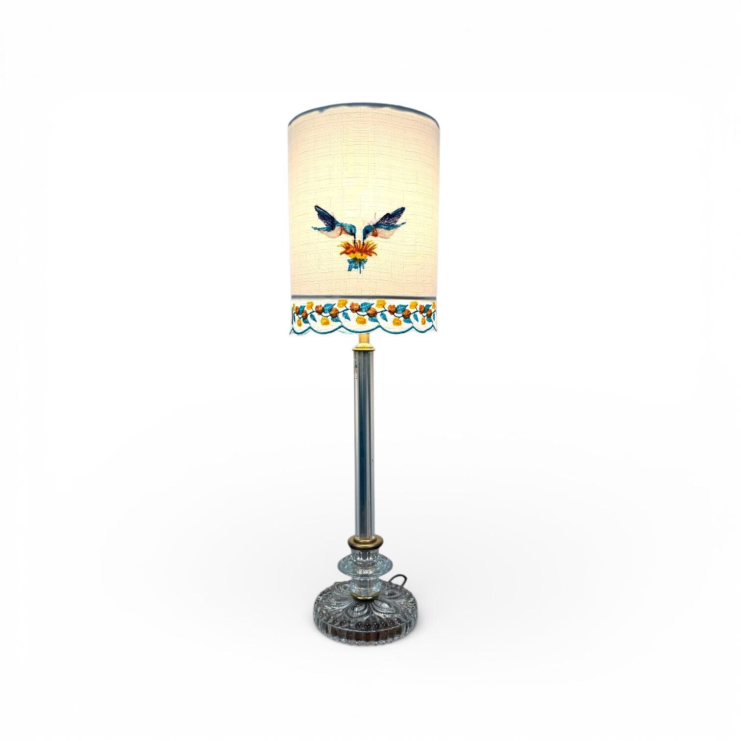 Handmade Custom Built Lamp, Vintage Modern Glass Table Lamp, Artisan Bespoke Custom Lamp