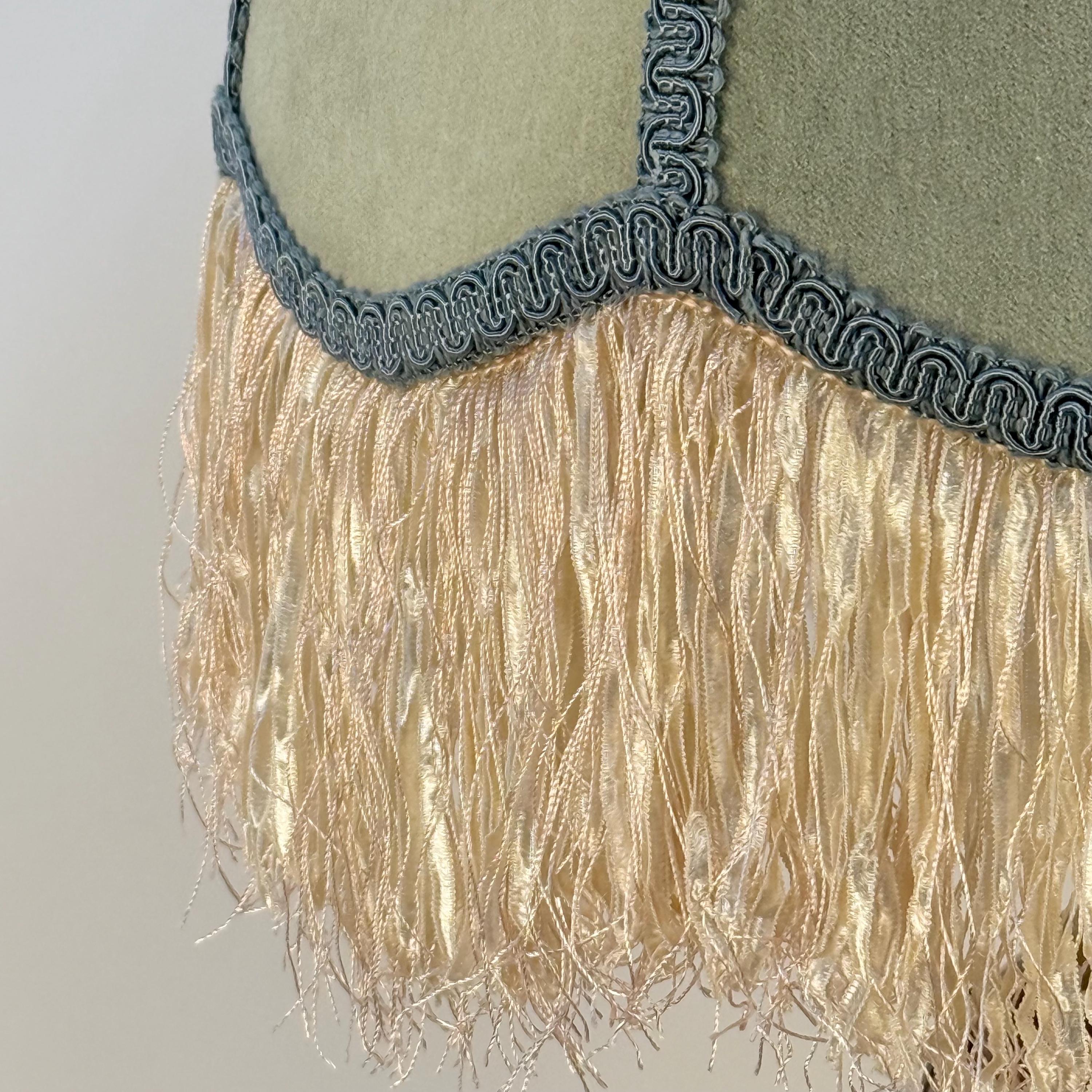 Sage Green Scallopped Lampshade