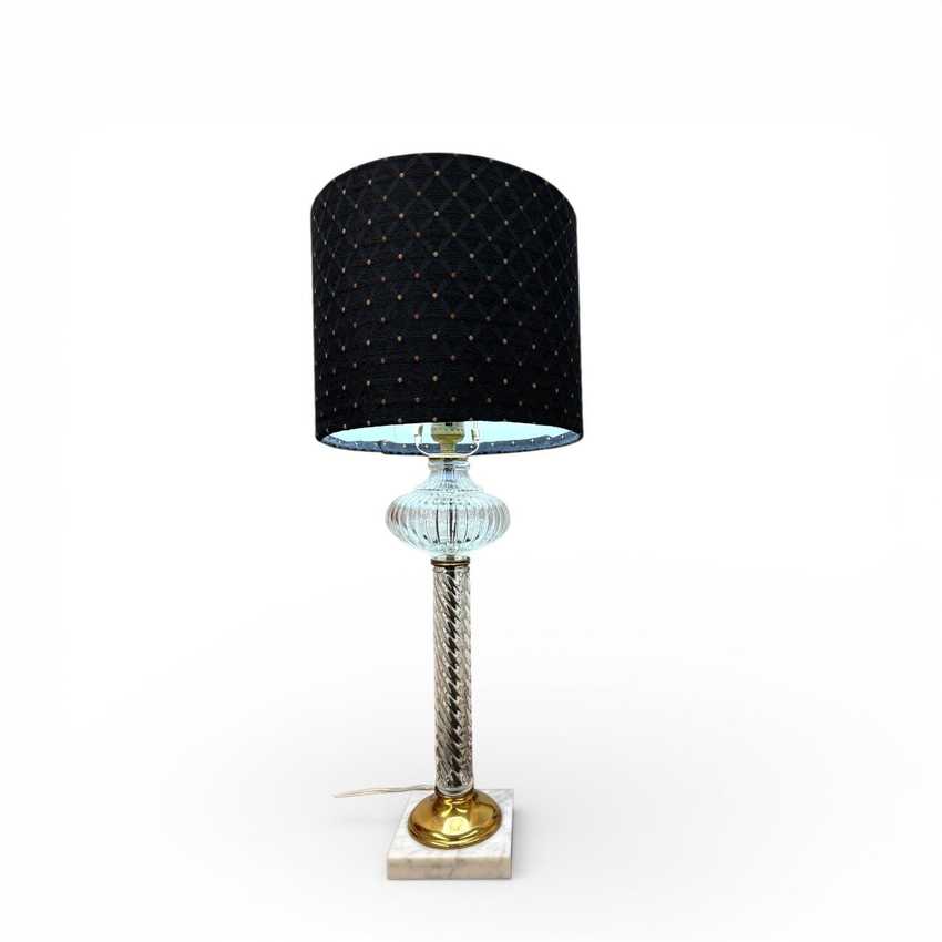 Tall Swirled Ribbed Glass Lamp, Textured Table Lamp, Modern Contemporary Swirled Lamp