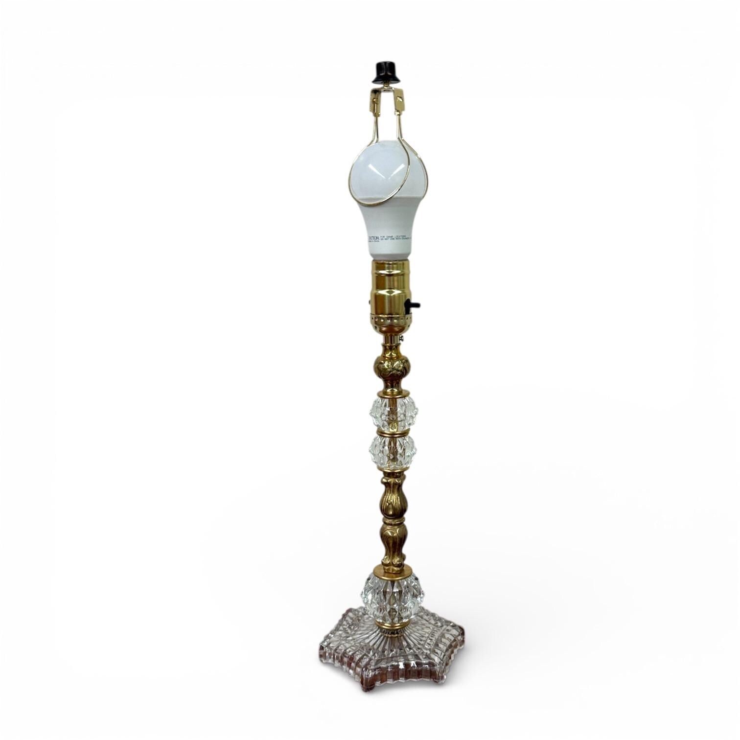 Fancy Brass and Vintage Glass Lamp