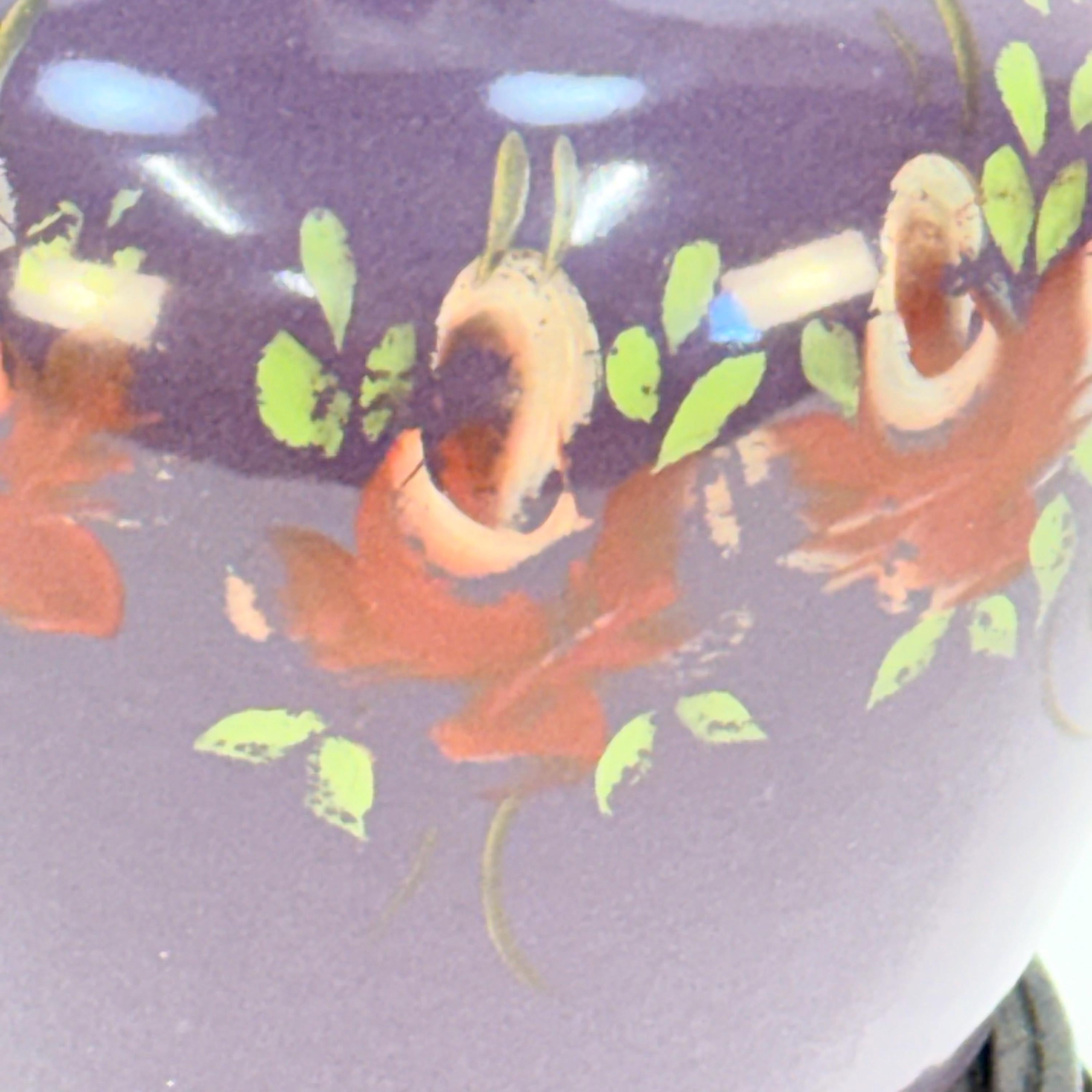 Small Hand Painted Purple Jug Lamp