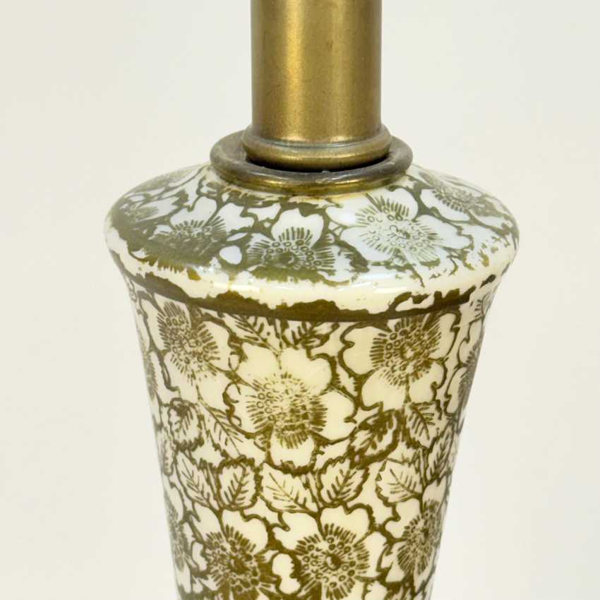 Metallic Gold Floral Pattern Lamp, Hollywood Regency Decorative Lamp, Glam Ornate Hollywood Lamp