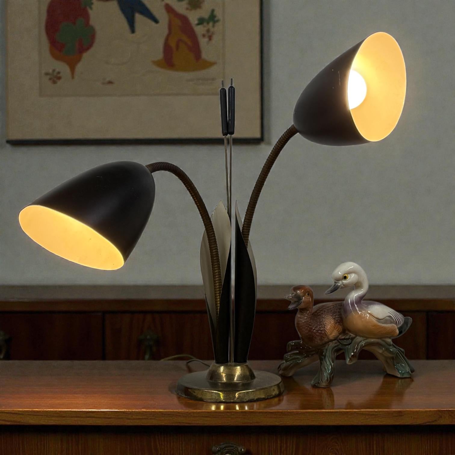 Mid Century Cattail Adjustable Lamp