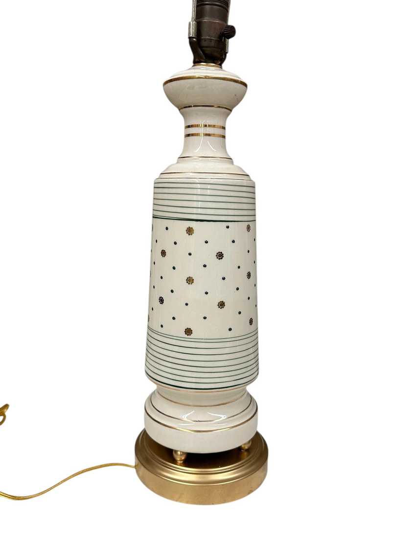 MCM Green Dots and Stripes Vintage Lamp
