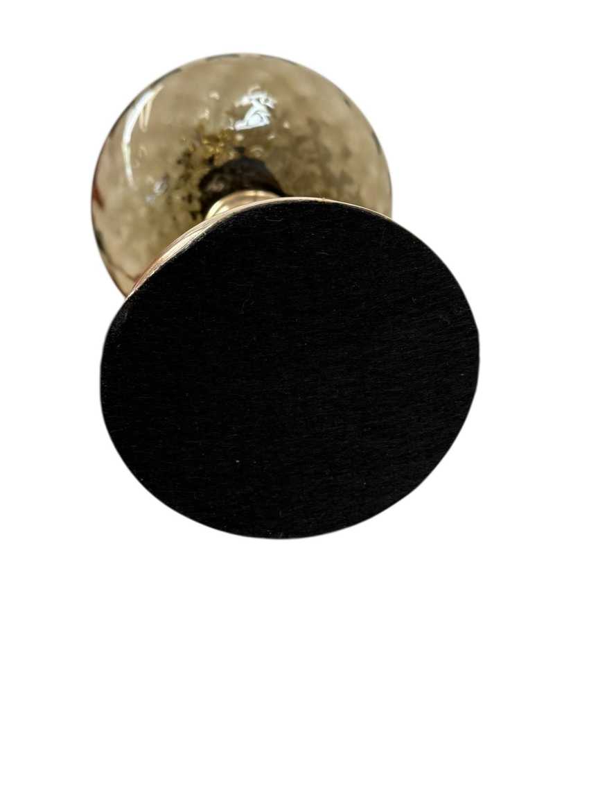 Smokey Grey Glass and Brass Lamp