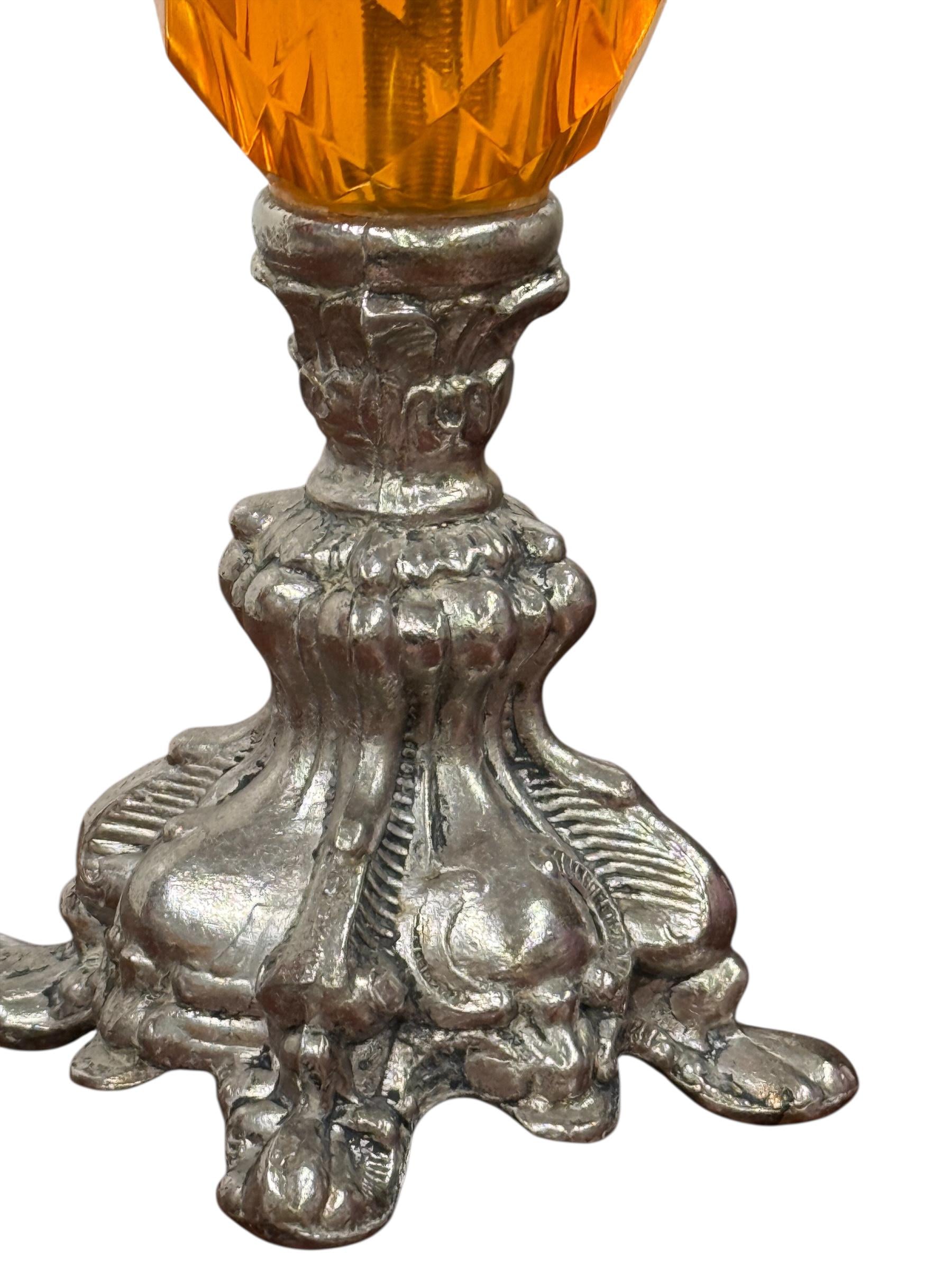 Tiny Orange Candlestick Lamp