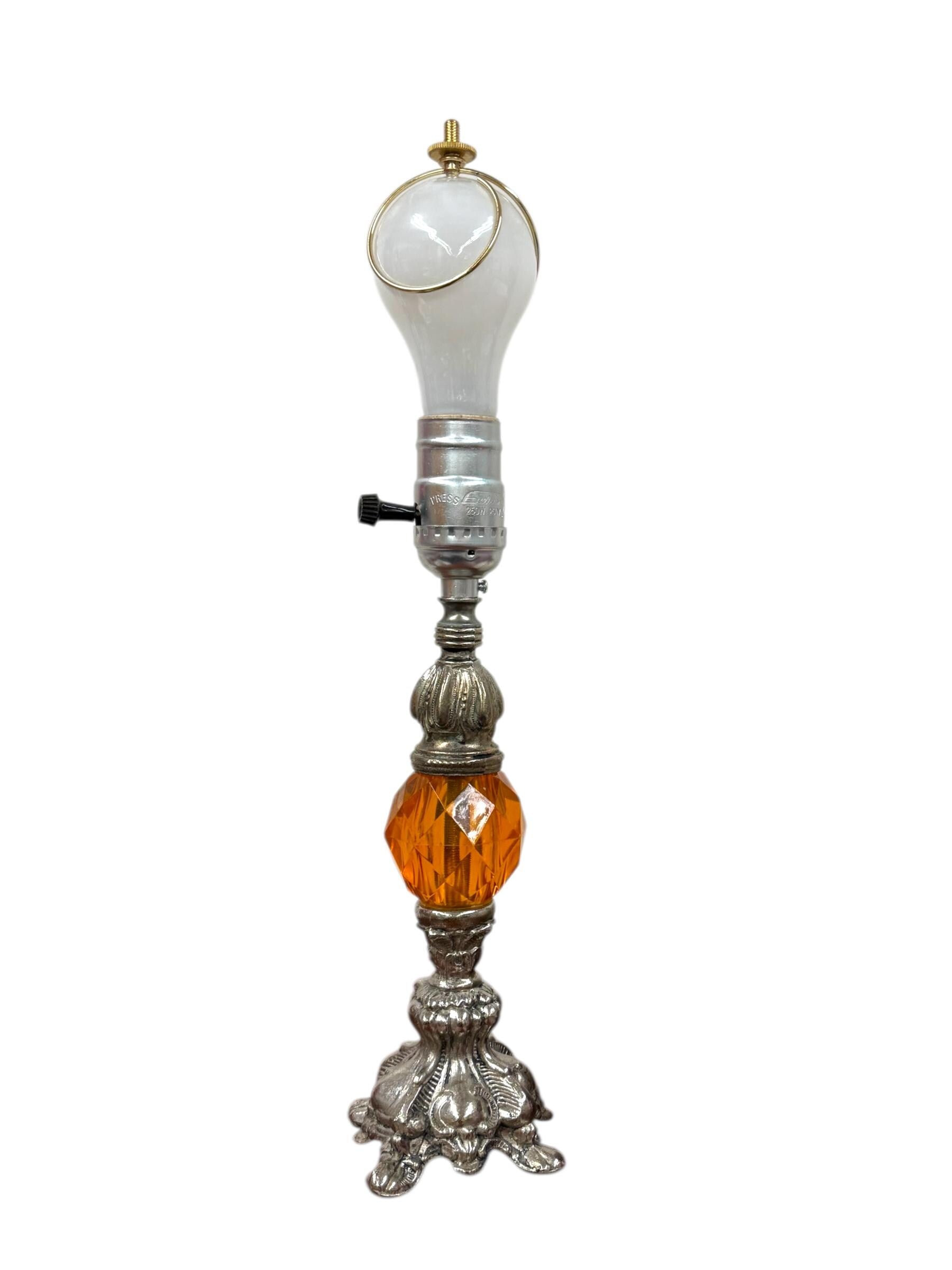 Tiny Orange Candlestick Lamp