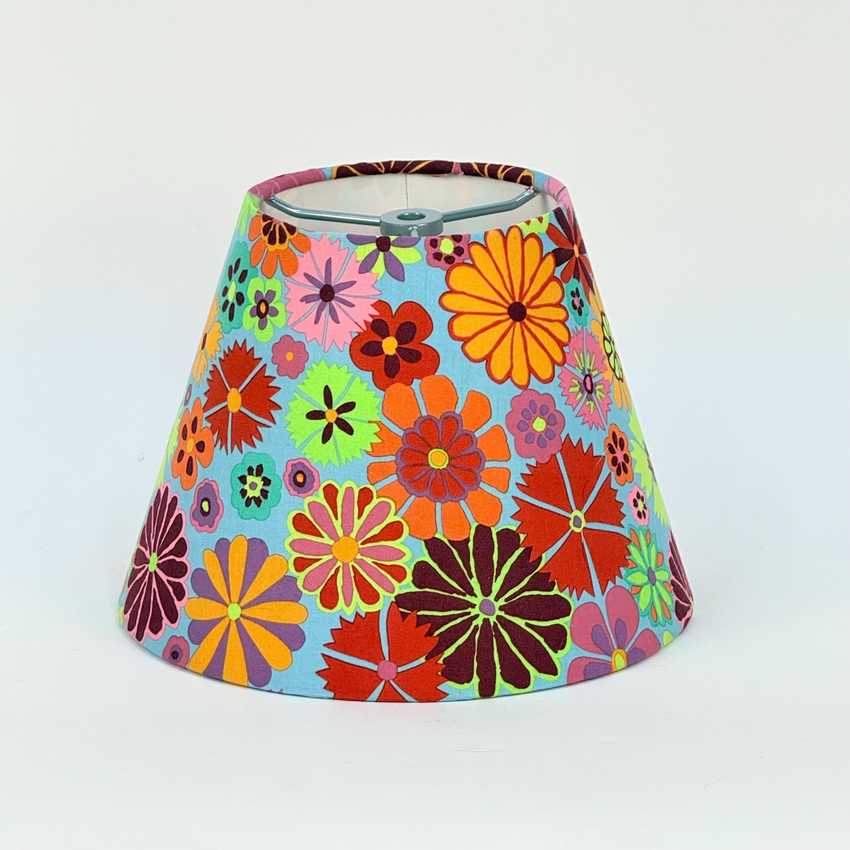 9 inch Cone Lamp Shade with Folk Flower Fabric