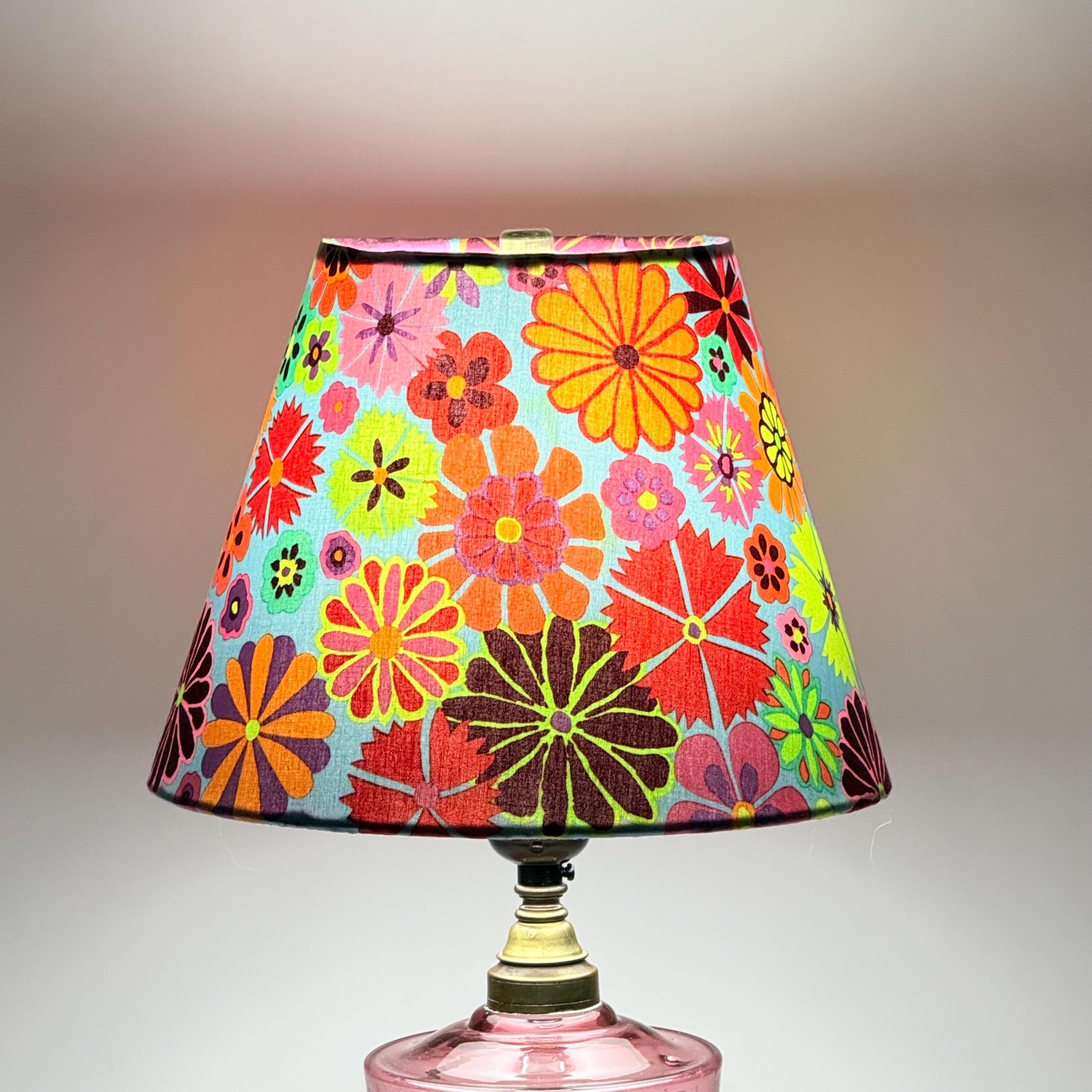 9 inch Cone Lamp Shade with Folk Flower Fabric