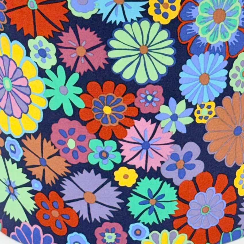 Kaffe Fassett Folk Flowers Drum Lamp Shade - Available in 6, 8, and 10 inch Sizes