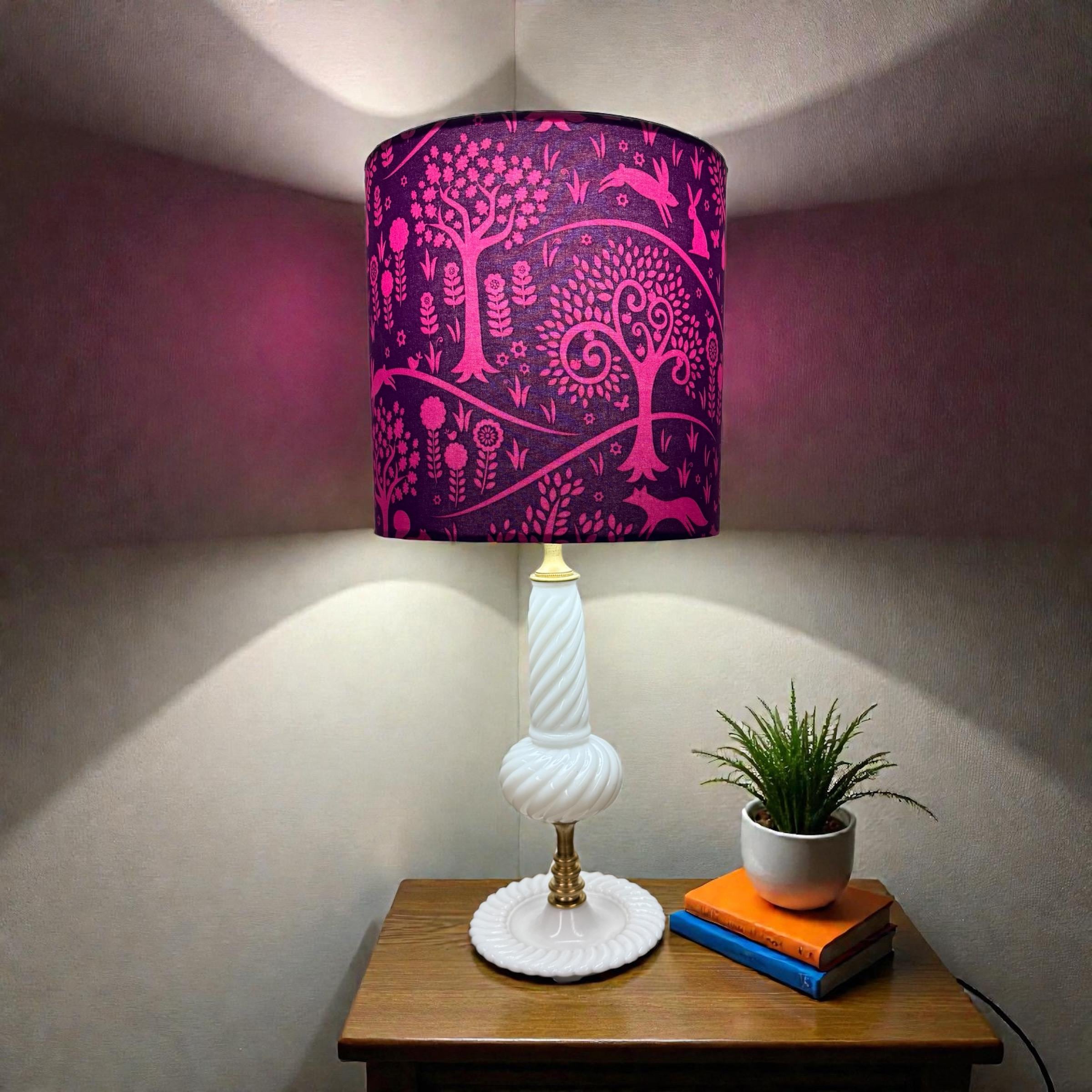 Re-Imagined Vintage Swirl Milkglass Lamp