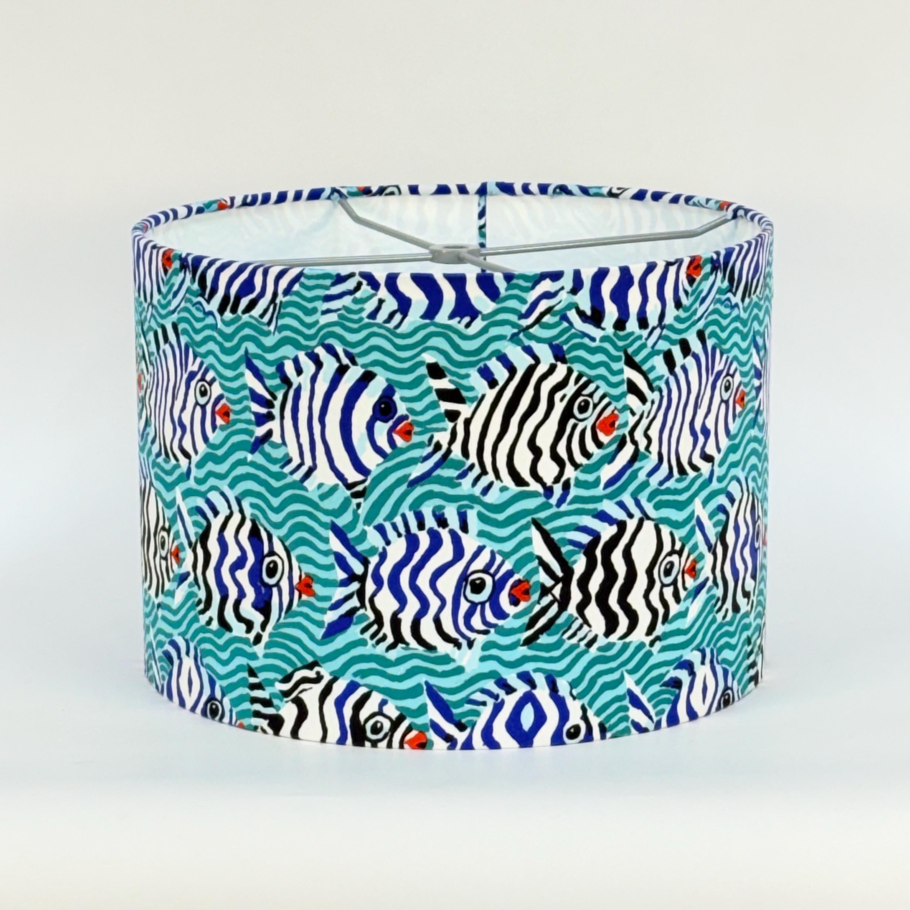Kaffe Fassett Minnows Drum Shade - Available in 6" 8" 10" and 12" Sizes