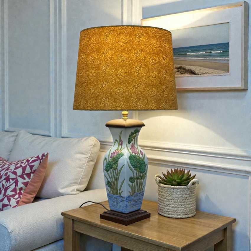 Handcrafted Ornate Decorative Thai Vase Lamp, Unique Boho Table Lamp, Asian Eclectic Vase Lamp