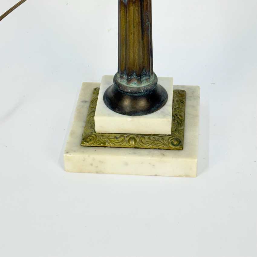 Vintage Green Thumbprint and Brass Lamp