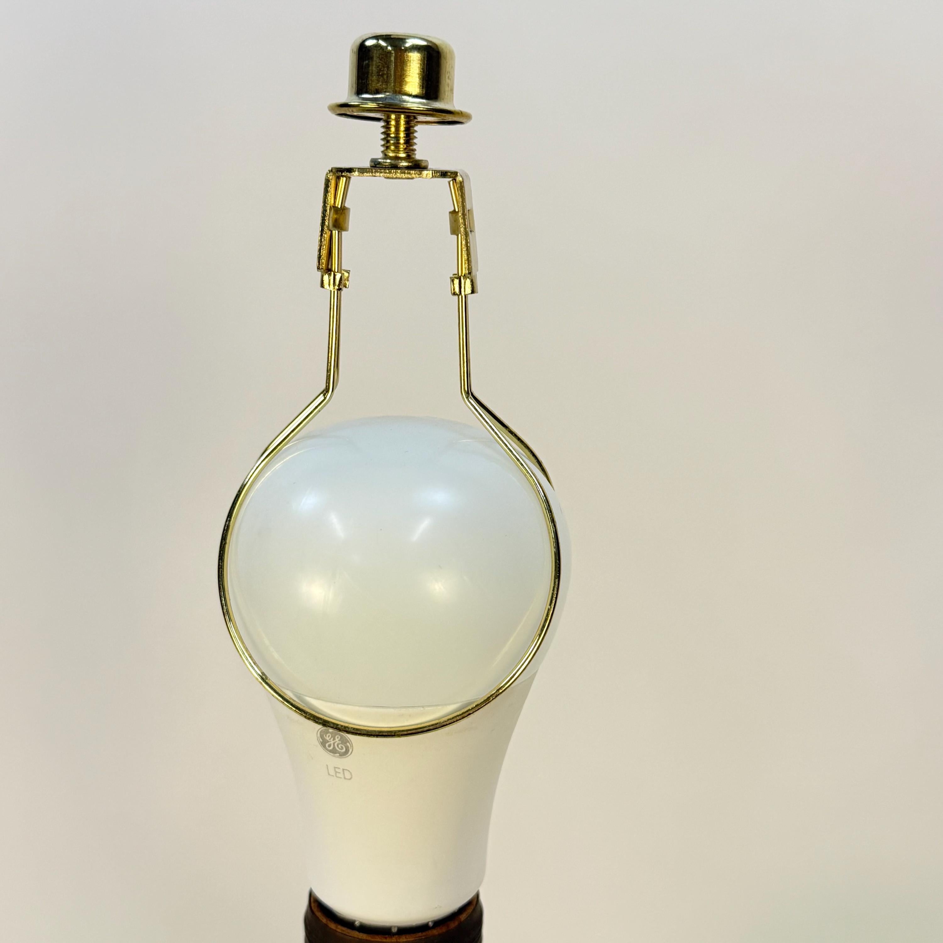 Vintage Green Thumbprint and Brass Lamp