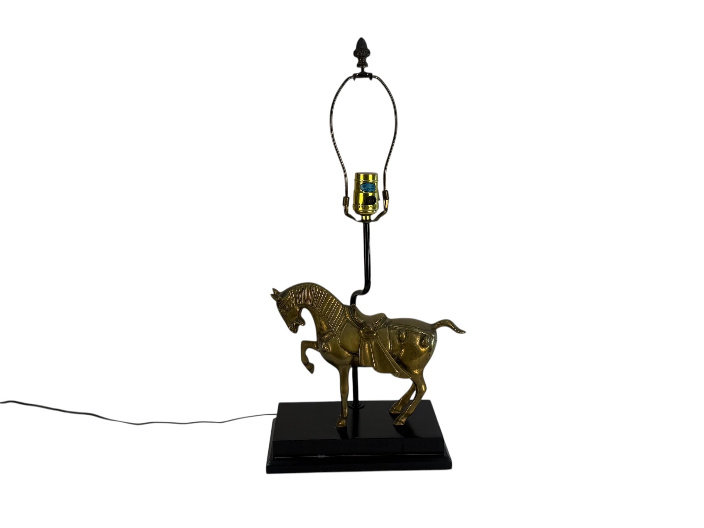 Vintage Brass Warhorse Lamp