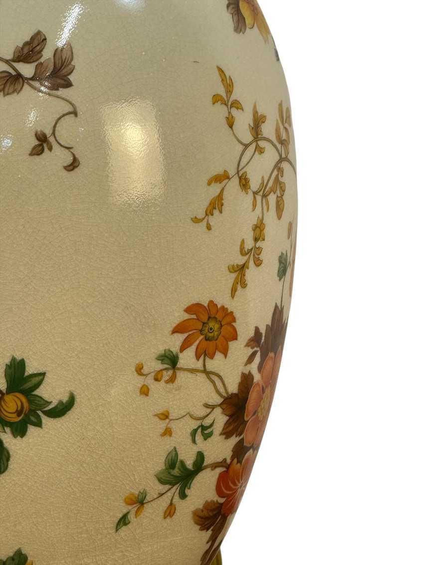 1970's Asian Style Ceramic Lamp in Oranges and Yellows