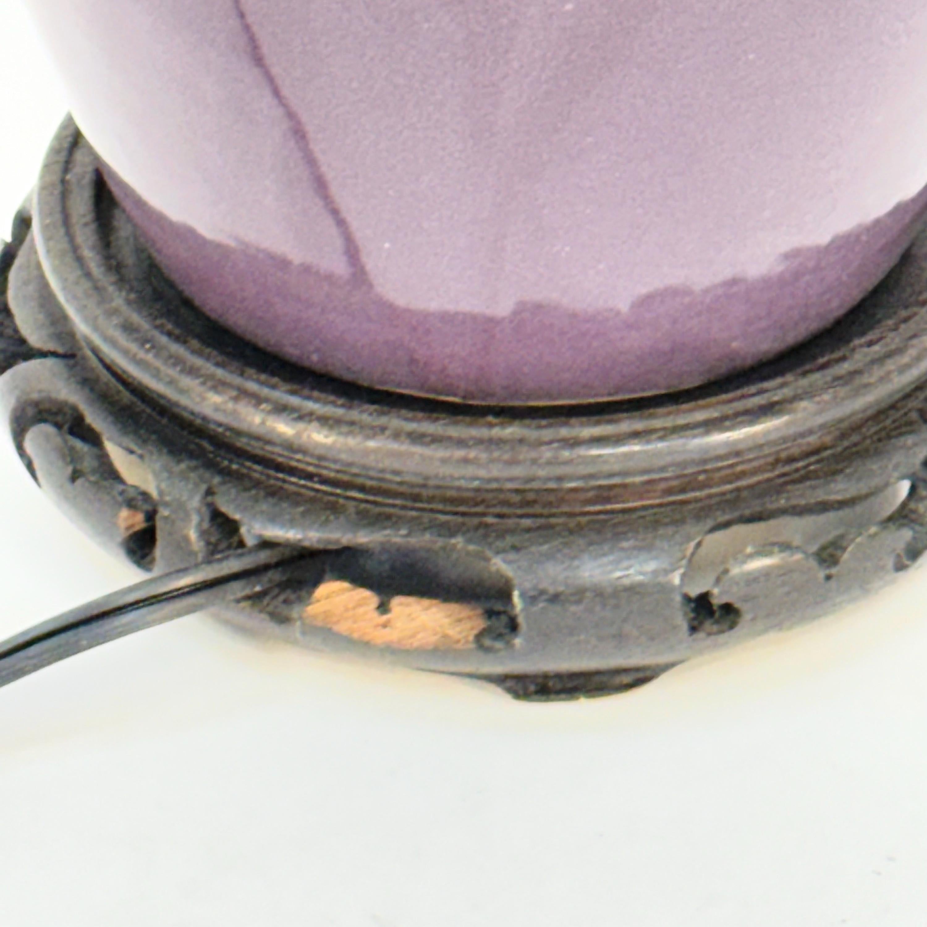 Small Hand Painted Purple Jug Lamp