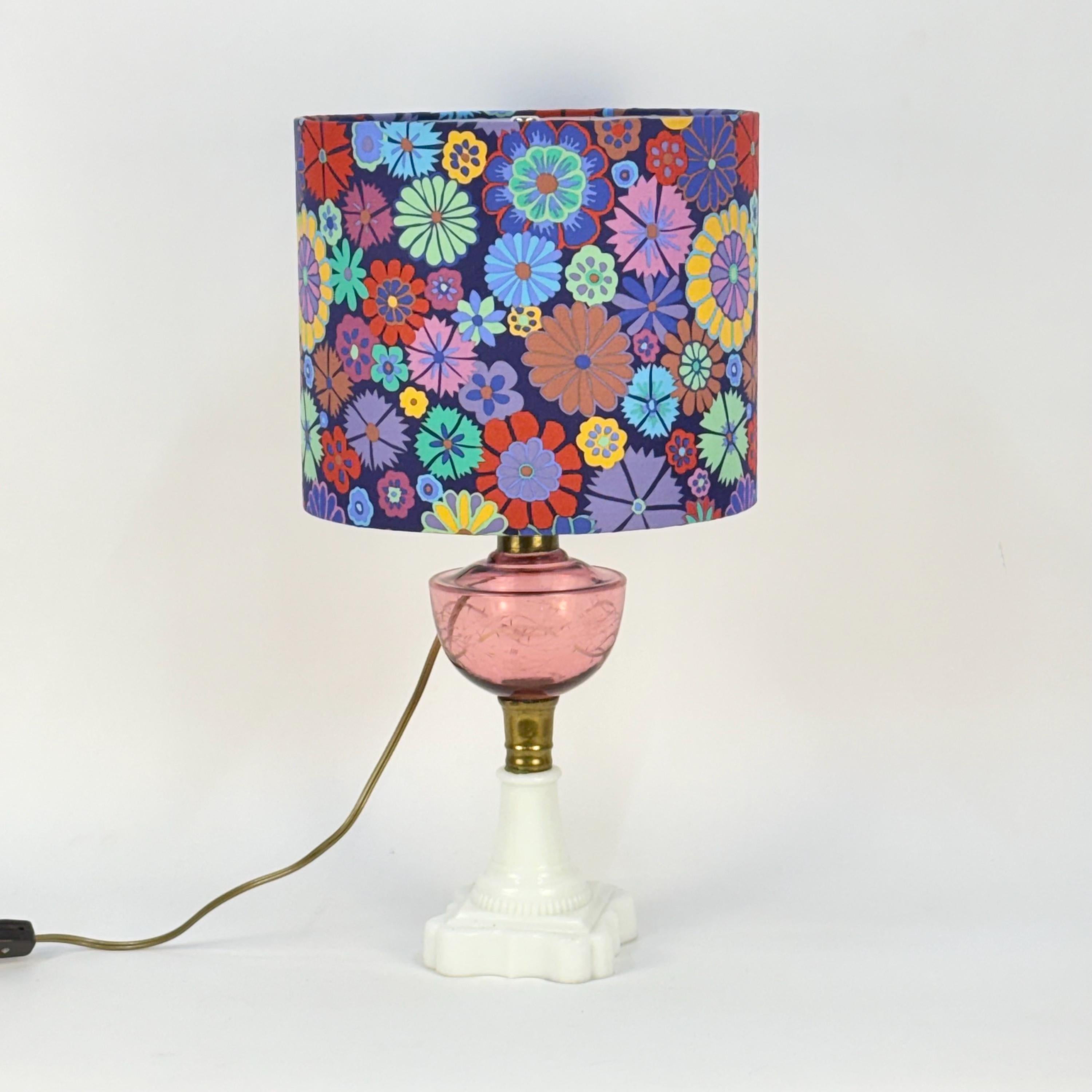 Kaffe Fassett Folk Flowers Drum Lamp Shade - Available in 6, 8, and 10 inch Sizes