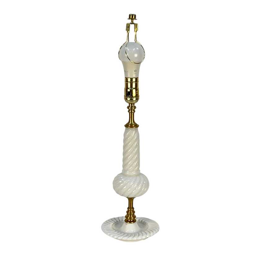Xanthe - Custom Built Milk Glass Brass Lamp, Home Decor Lamp, Handmade Vintage Brass Lamp
