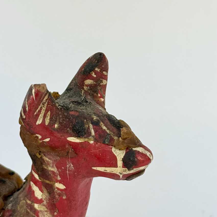Vintage Alpaca Shaped Nahua Chililico Hidalgo Mexican Folk Art Candle Holder