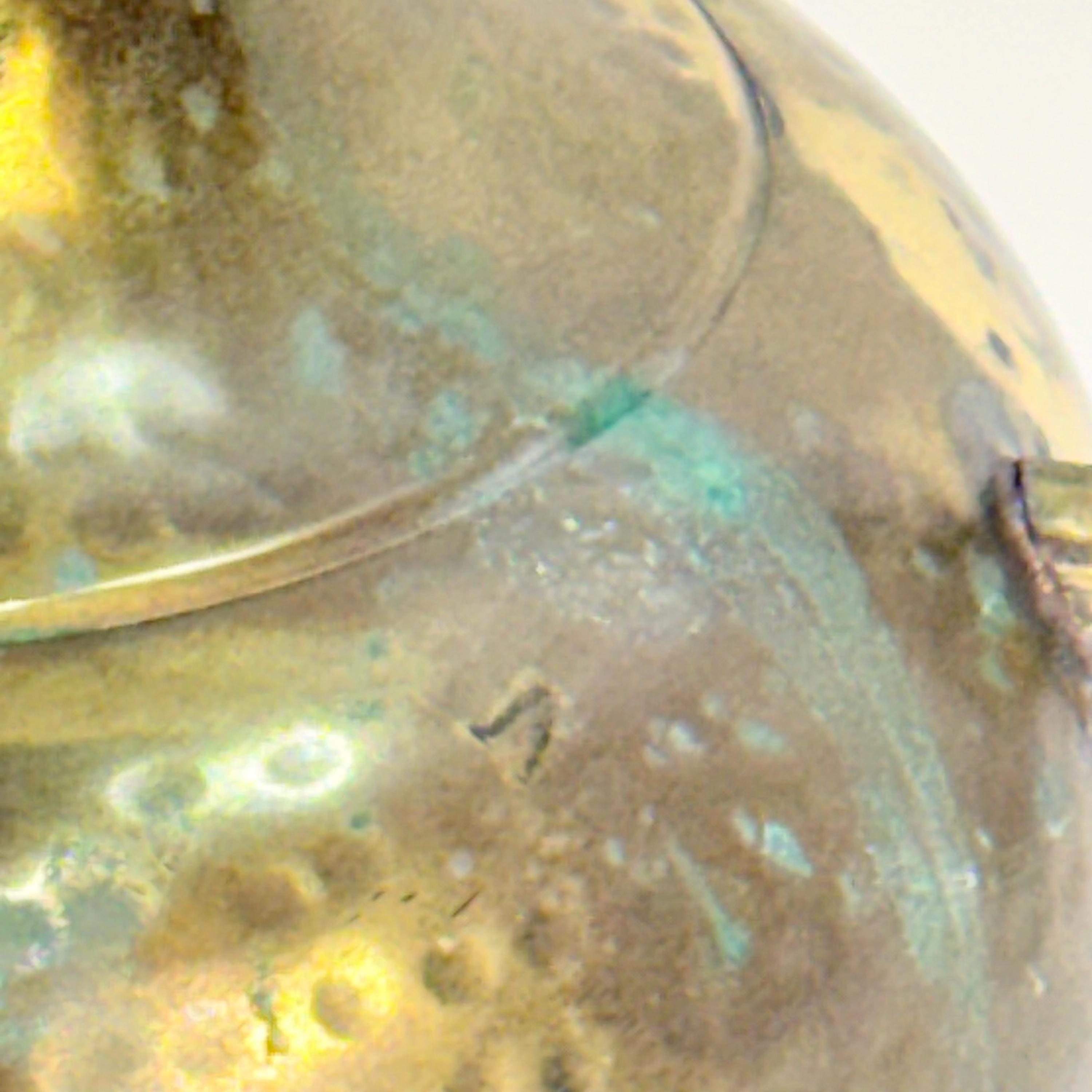 Hammered Brass Vase with Dragon Handles