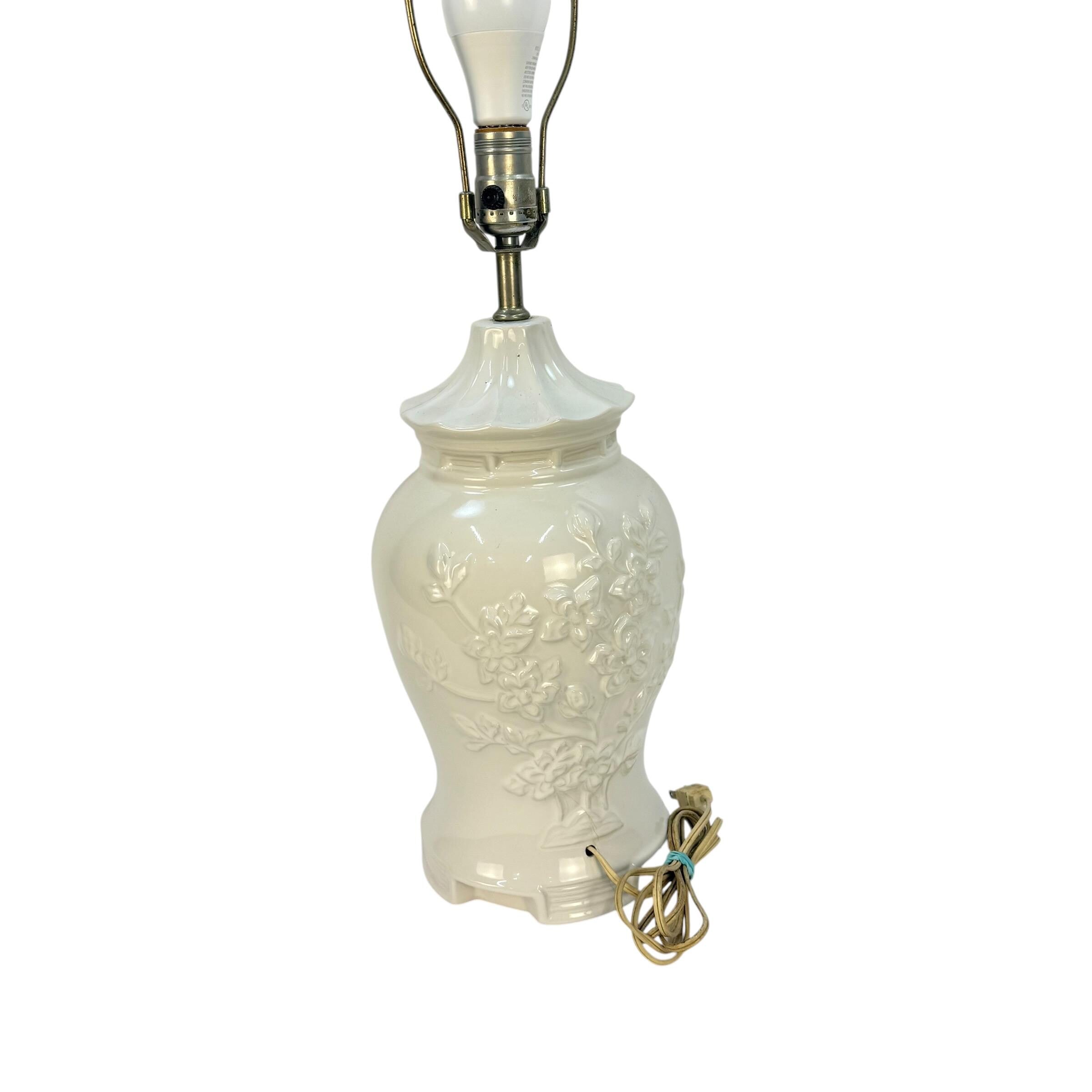 White Ginger Jar Style Lamp