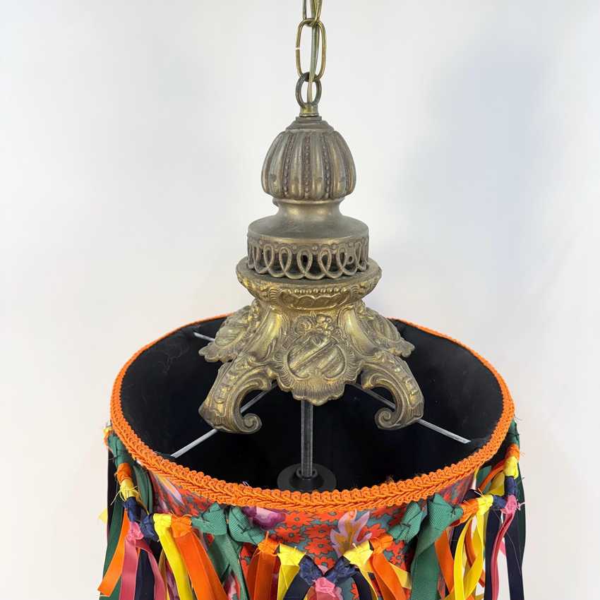 Festive Swag Lamp Covered in Kaffe Fassett Cotton