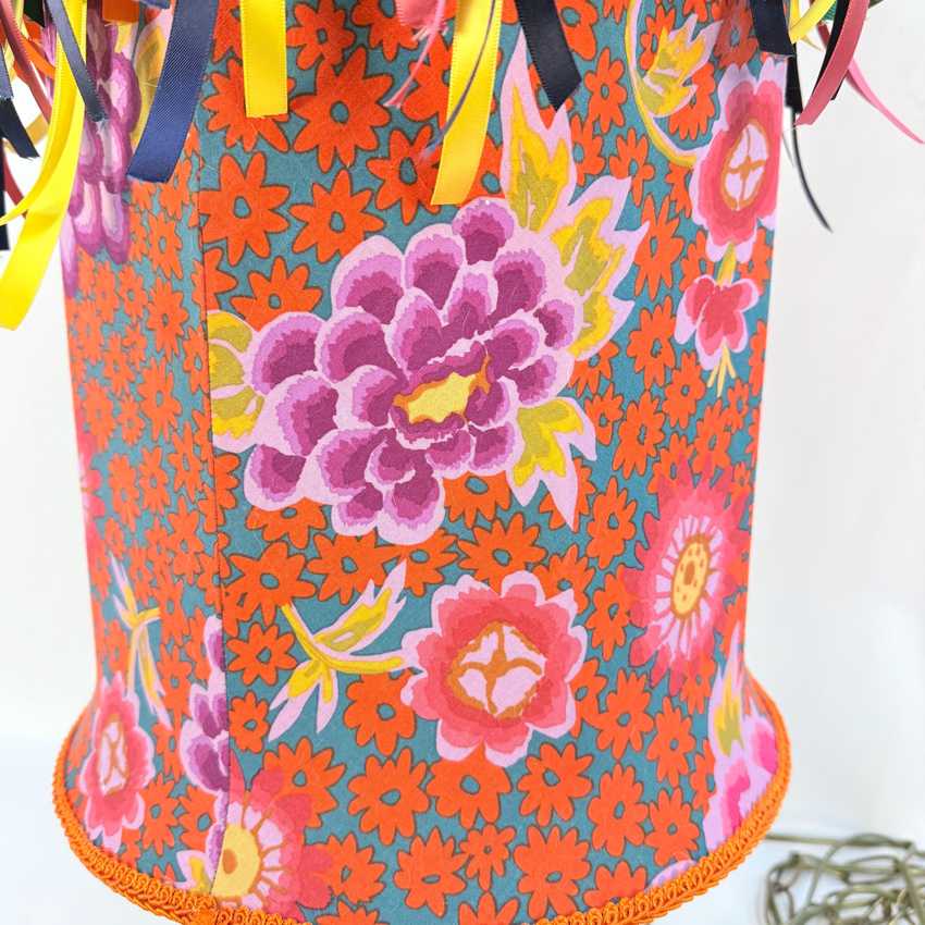 Festive Swag Lamp Covered in Kaffe Fassett Cotton