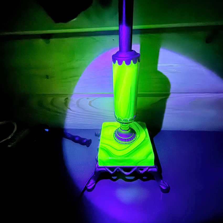 Uranium Glass Lamp, Custom Built